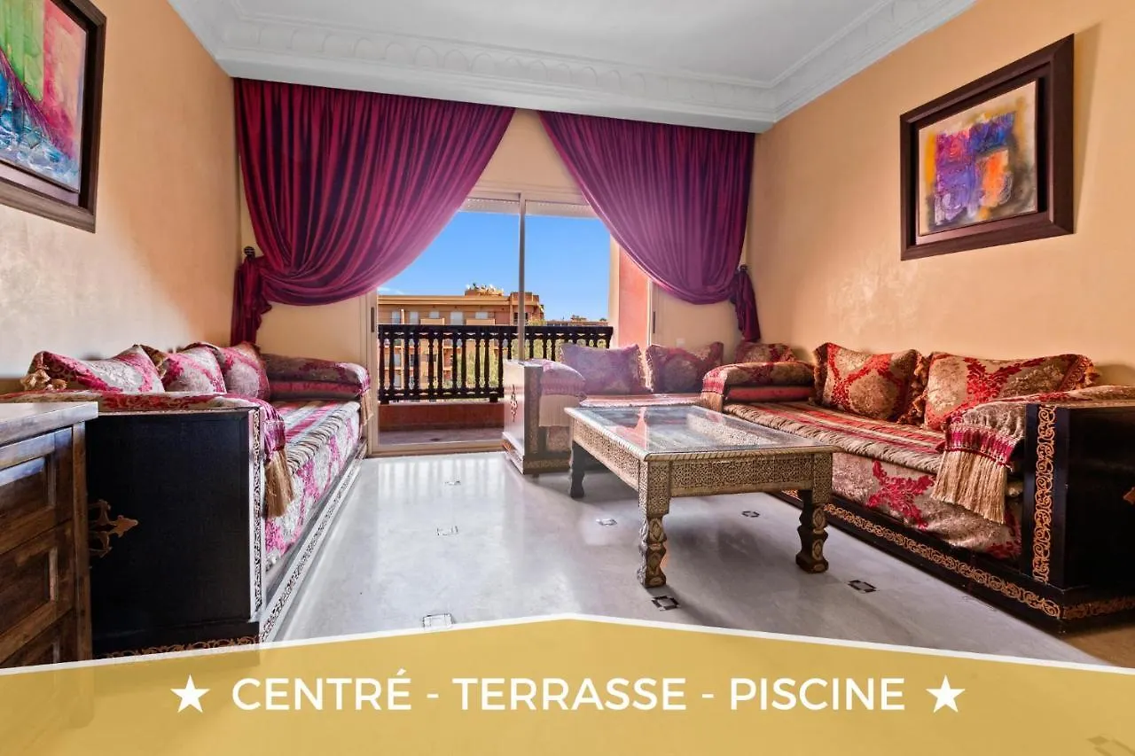 Ferienwohnung Piscine - 92 m2 - Lit 160x200 - Hivernage Marrakesch Apartment